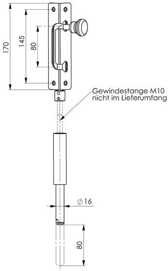 Stangenriegel 151 NI zwangsgef. für Doppeltore