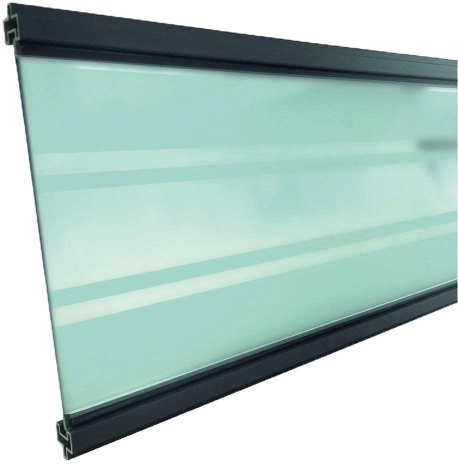 GOTLAND-Serie Glasfüllung 6x206x1793mm ANTHRAZIT WPC-Steckzaunsystem