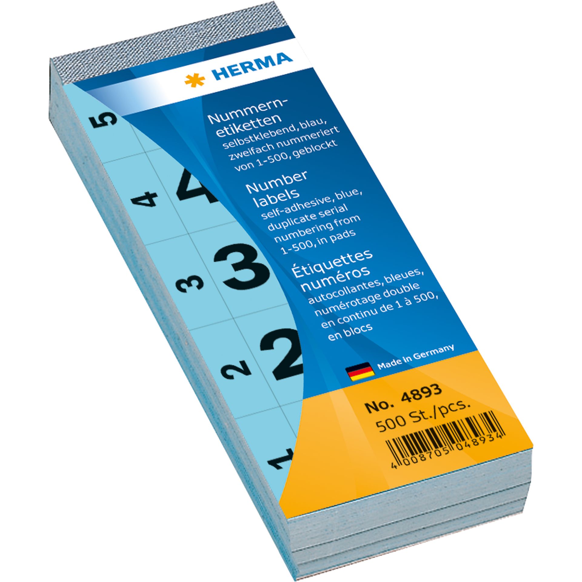 Nummernblock 1-500 sk 28x56mm blau 500 St./Pack.