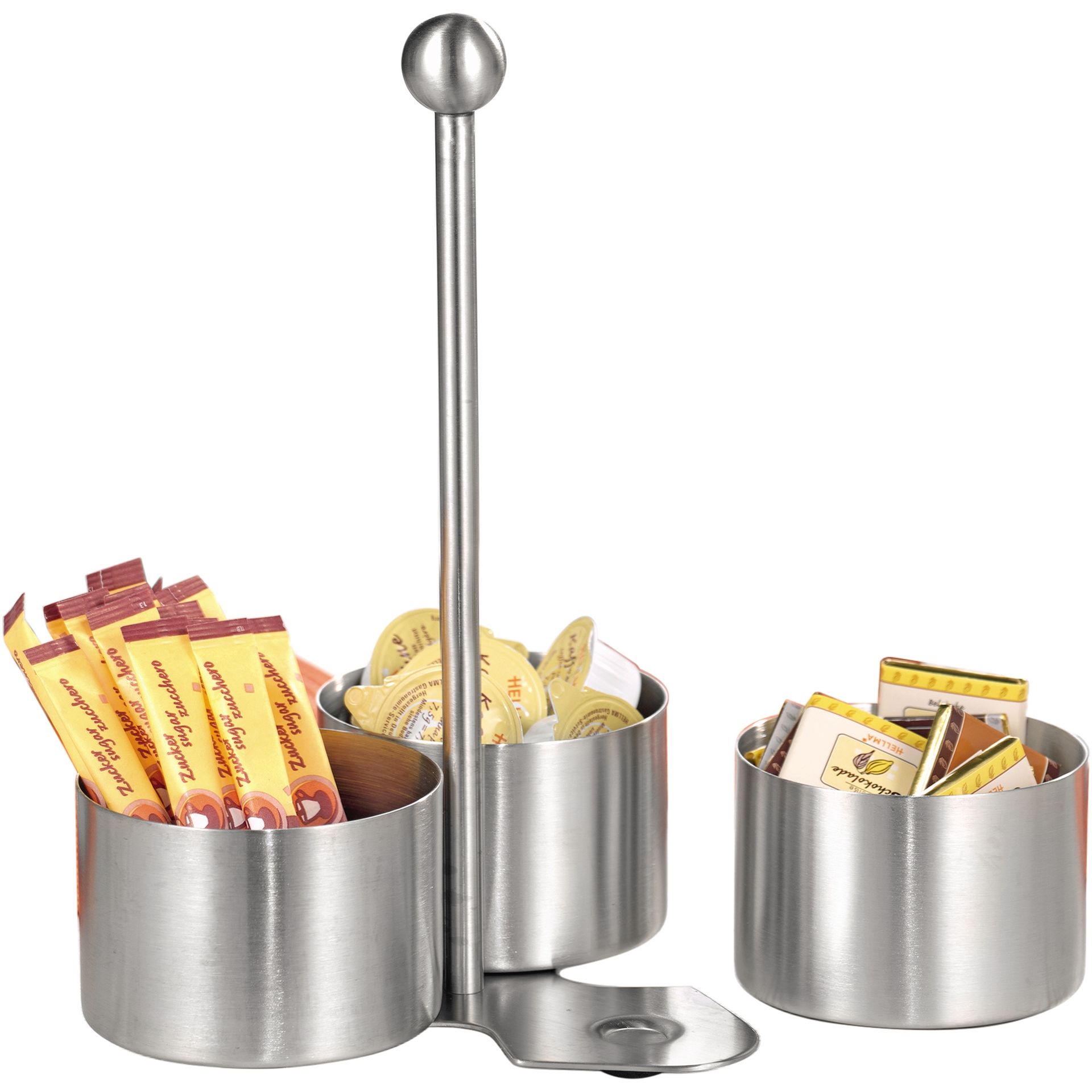 Servierset Boston 16x16x24cm 3Schalen/1Halter silber