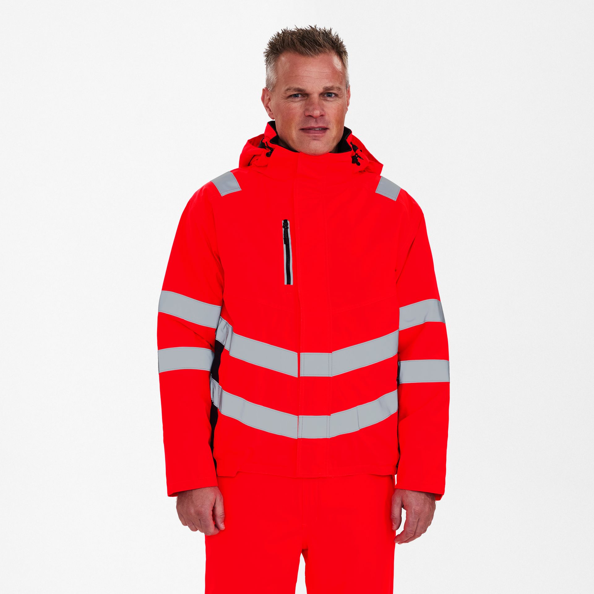 Safety Winterjacke Rot/Schwarz, Gr. XL