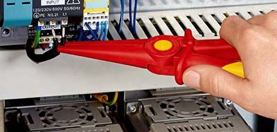 KNIPEX Flachrundzange aus Kunststoff isolierend mit Weichkunststoff-Zone