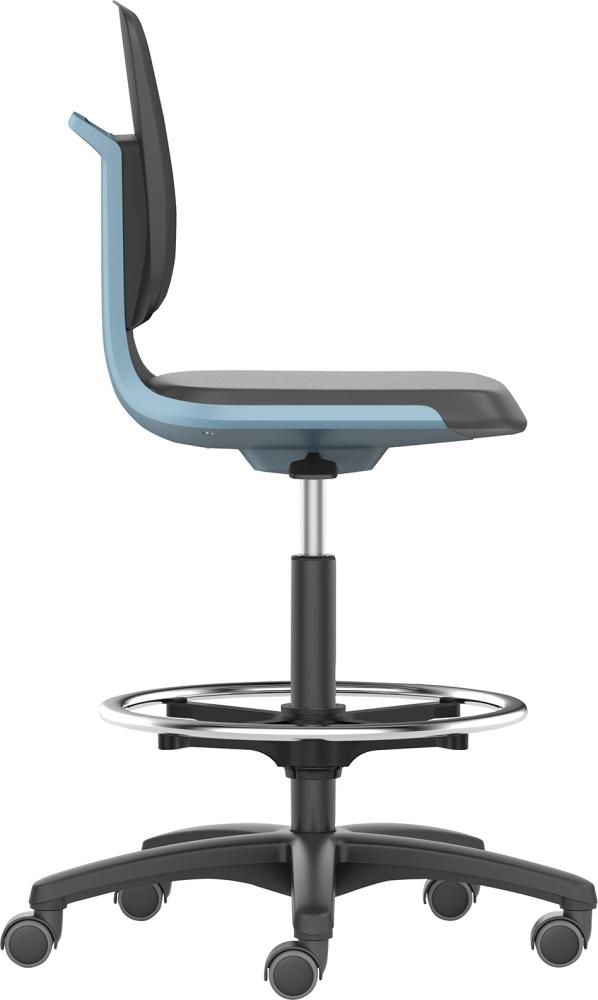 Bimos Arbeitsstuhl Labsit 4, PU blau Sitzhöhe 560-810 mm