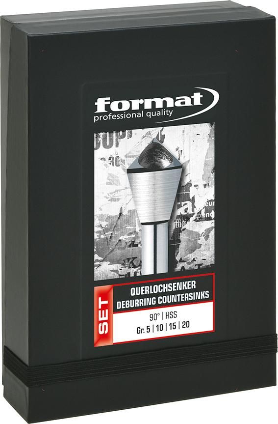 Entgratsenker-Set HSS Querloch 90Grad 2-20mm FORMAT
