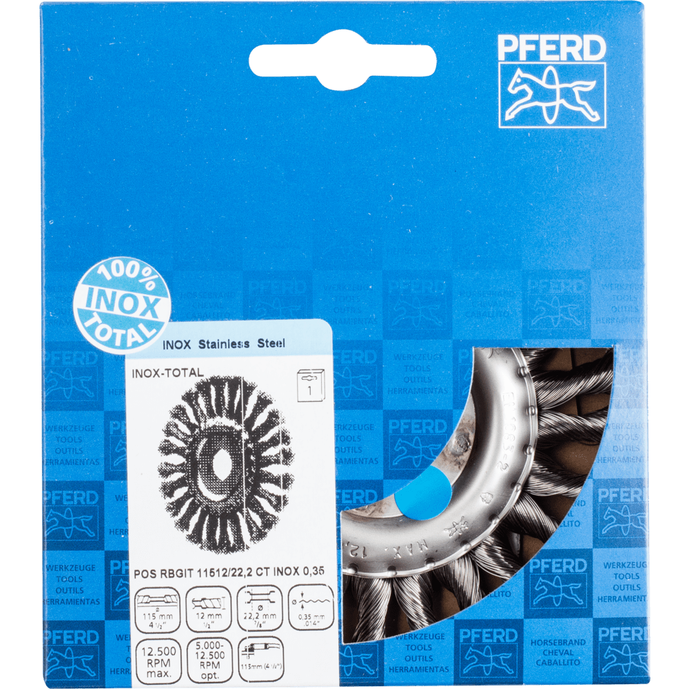 PFERD Bürsten INOX TOTAL POS RBGIT 11512/22,2 CT INOX 0,35