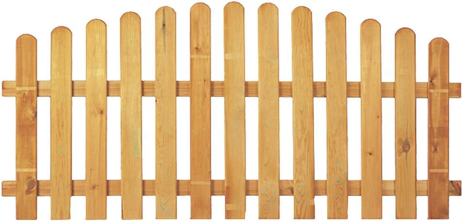 HEIKO-Gartenzaun Latten 20/90 mm, glatt, Riegel 25/70 mm kdi grün Hochbogen 200 x 80/95cm