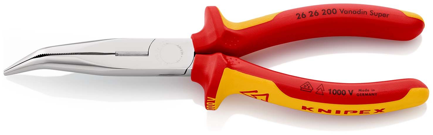 KNIPEX Flachrundzange mit Schneide isoliert mit Mehrkomponenten-Hüllen,