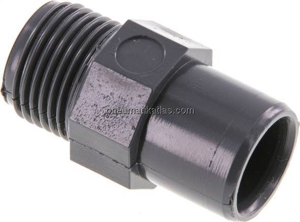 Klebe-Gewindenippel, PVC-U, 12x16mm (ixa)-G 3/8" AG