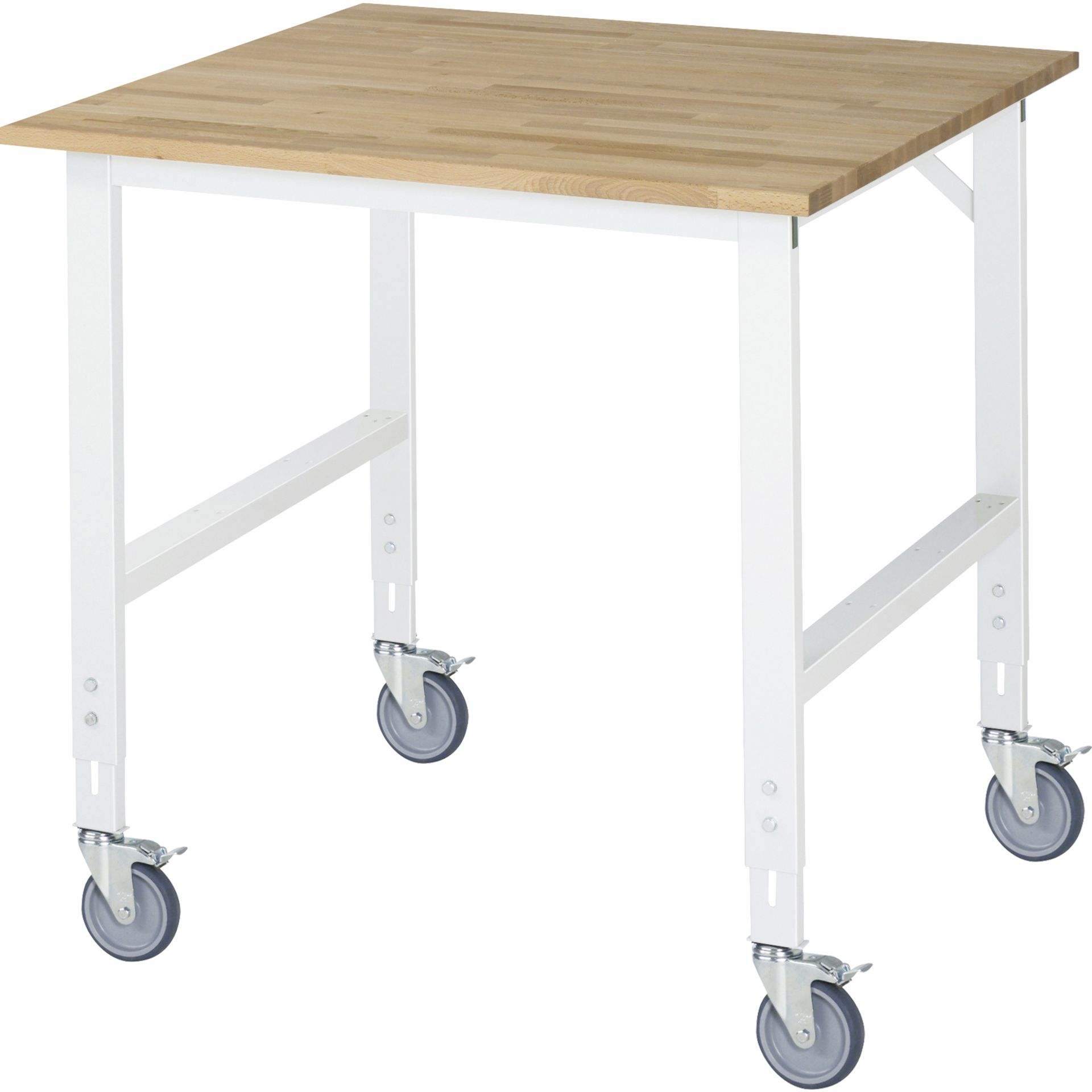 Arb.Tisch 1000x1000x910-1230 fahrbar B-Platte 25mm lgr