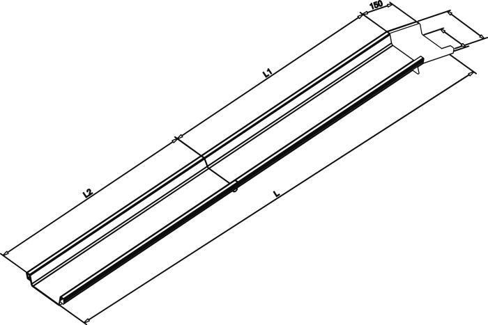 Verladeschiene Aluminium L2000xFB150 mm mit Rand Tragkraft 400 kg/Paar