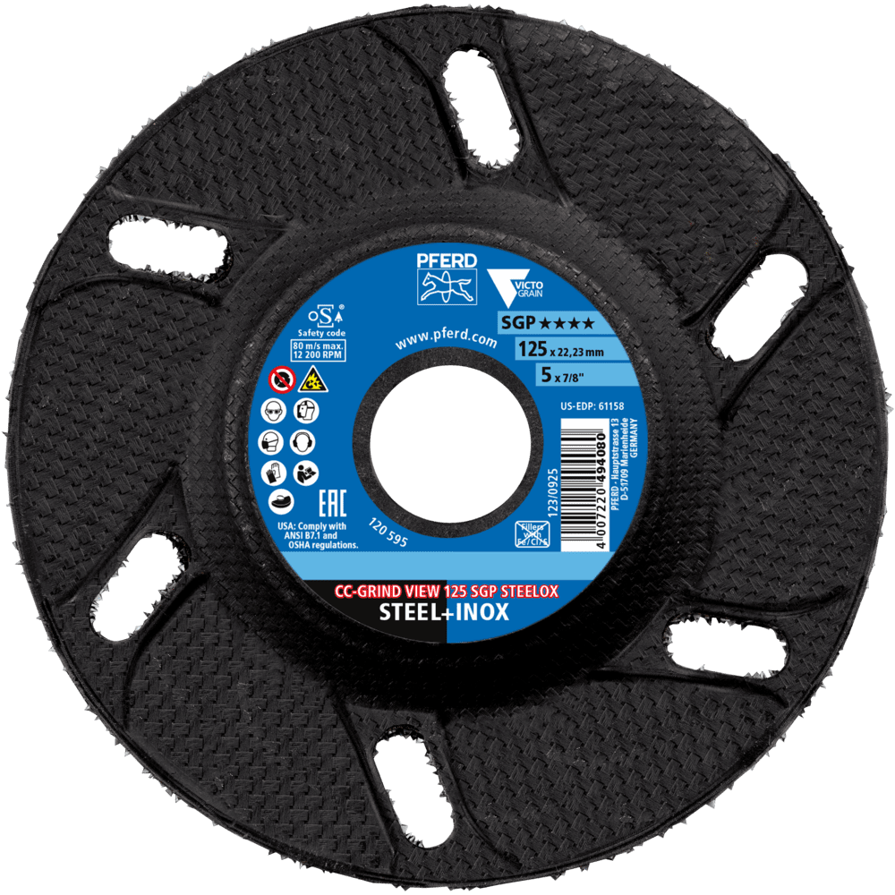 PFERD CC-GRIND (inkl. SOLID, FLEX & STRONG) CC-GRIND VIEW 125 SGP STEELOX