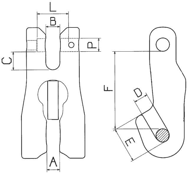 Verkürzungsklaue für AK D 6mm TK 1120kg