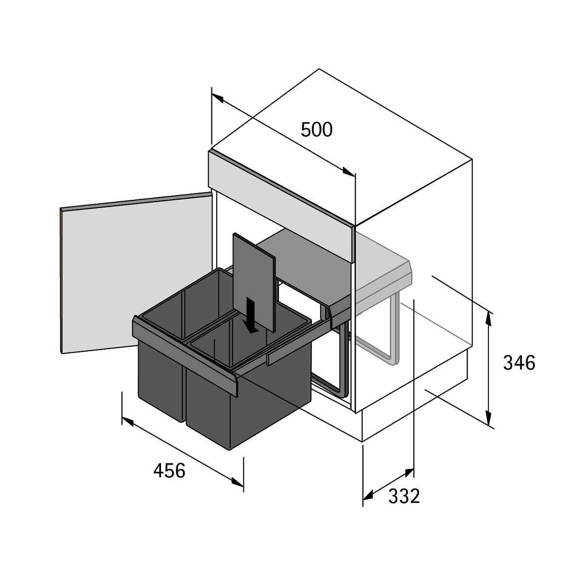Abfallsammler Bin It Space 2X15Ltr