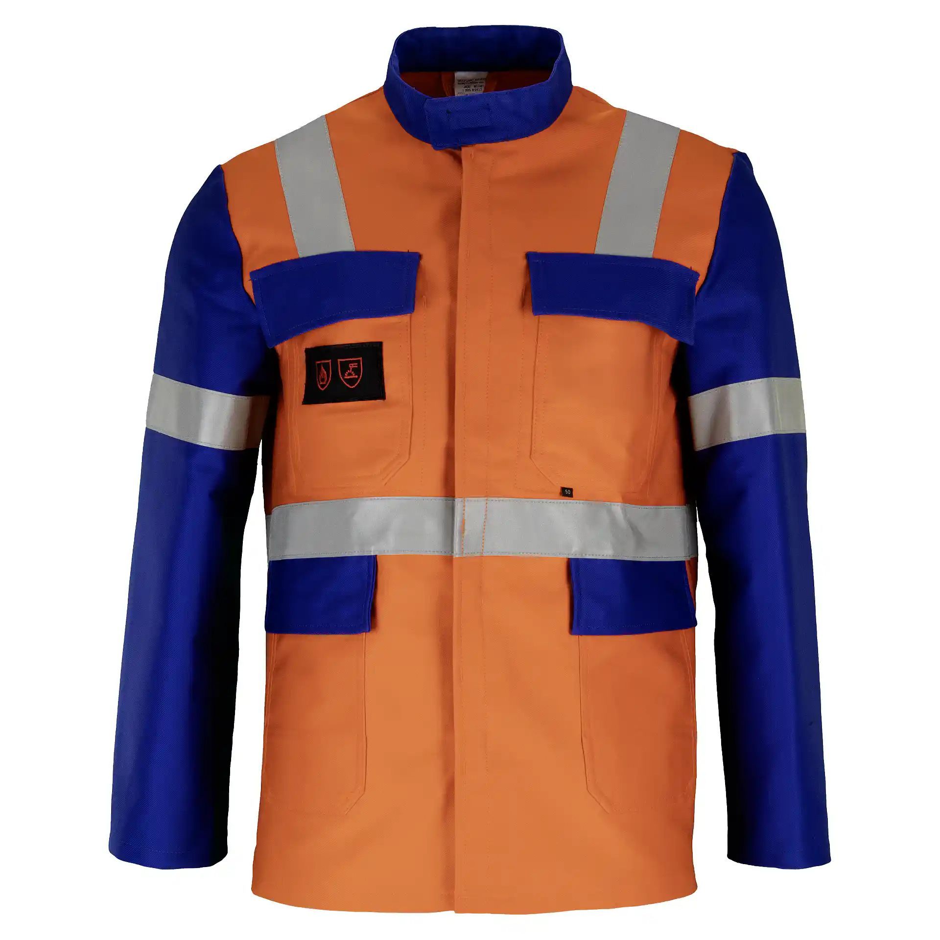 Schweißerschutz-Jacke SECJA81P, orange/blau, Gr. 42