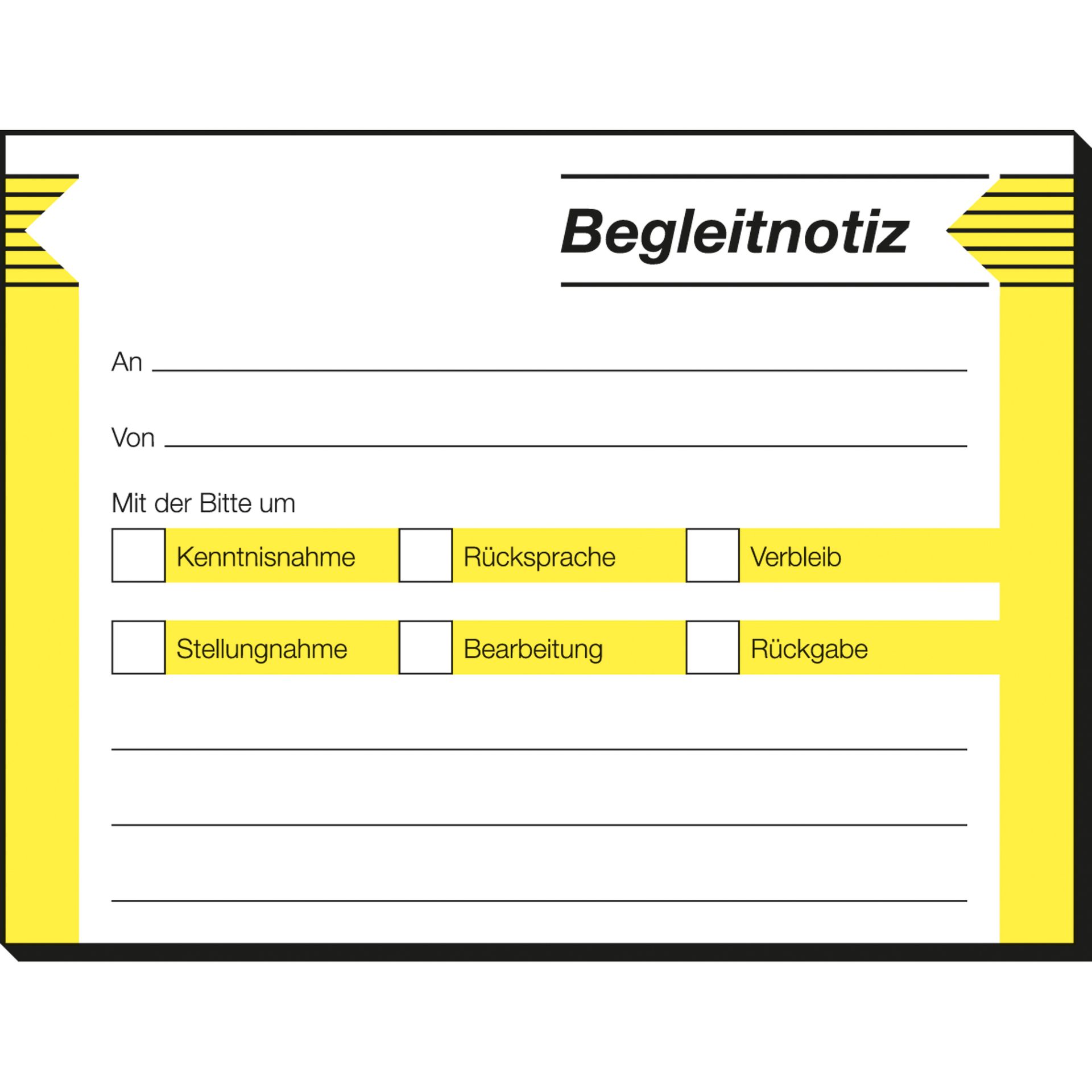 Haftformular Begleitnotiz 100x75mm 50Blatt