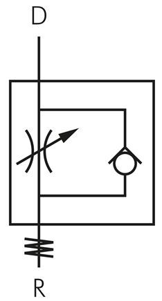 Drosselrückschlagventil M 5-4mm, abluftregelnd