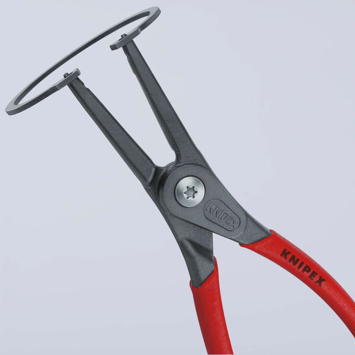 KNIPEX 49 11 A2 Präzisions-Sicherungsringzange für Außenringe auf Wellen mit rutschhemmendem Kunststoff überzogen grau atramentiert 180 mm