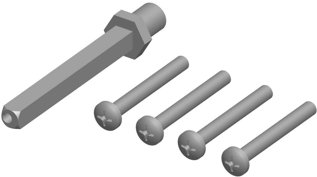 Befestigungsset für Schutz-Wechselgarnitur - Rosettenkombination 2089 / 2090 - EN 2 - 8 mm - für Türstärke 64 - 73 mm