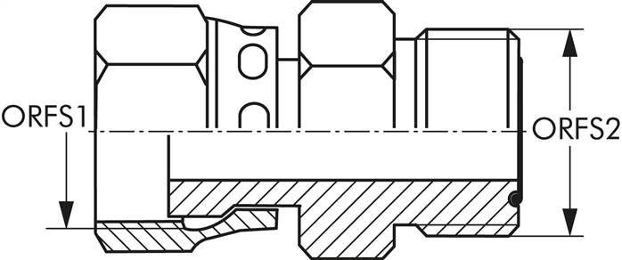 ORFS-Verschraubung UN 11/16"-16(IG)-UNF 9/16"-18(AG)
