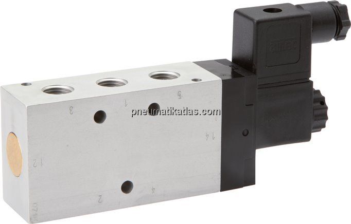 5/2-Wege Magnetventil, G 1/8", Luftfeder, 24 V=