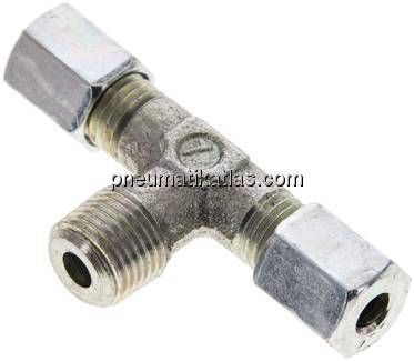 T-Schneidringverschraubung R 1/8"-4 LL (M8x1), Stahl verzinkt
