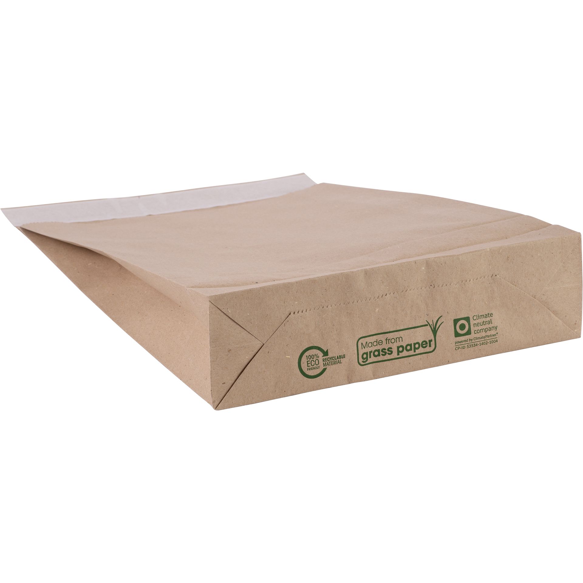 Faltenbeutel Graspapier 190x50x300+50mm 300St.