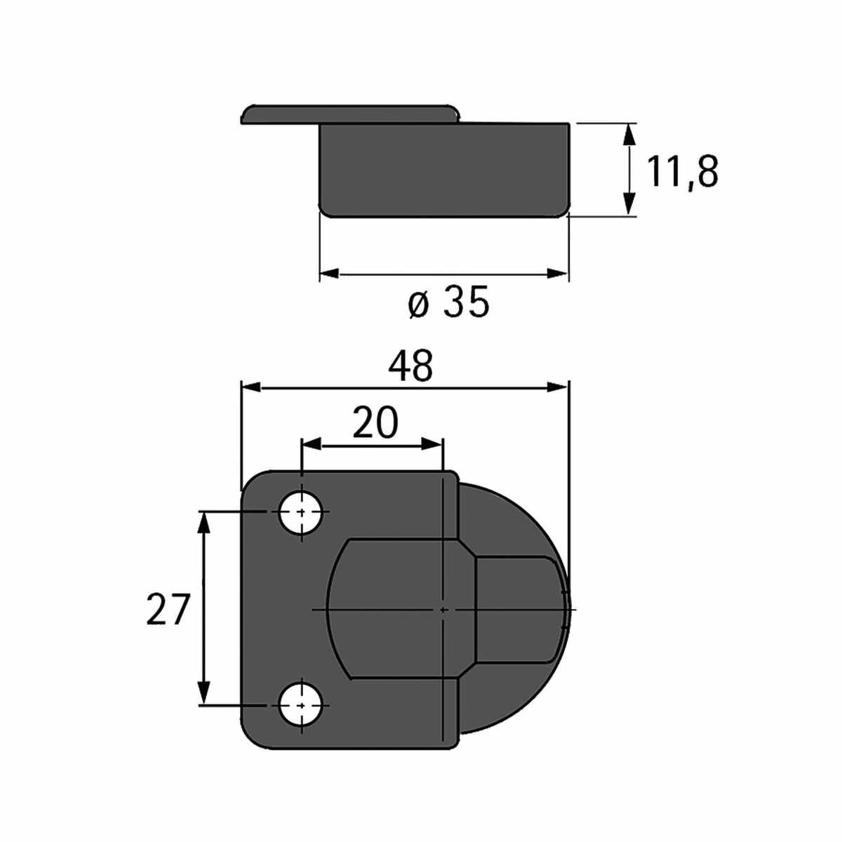 Klappenscharnier Markant Band 7.1 Nickel
