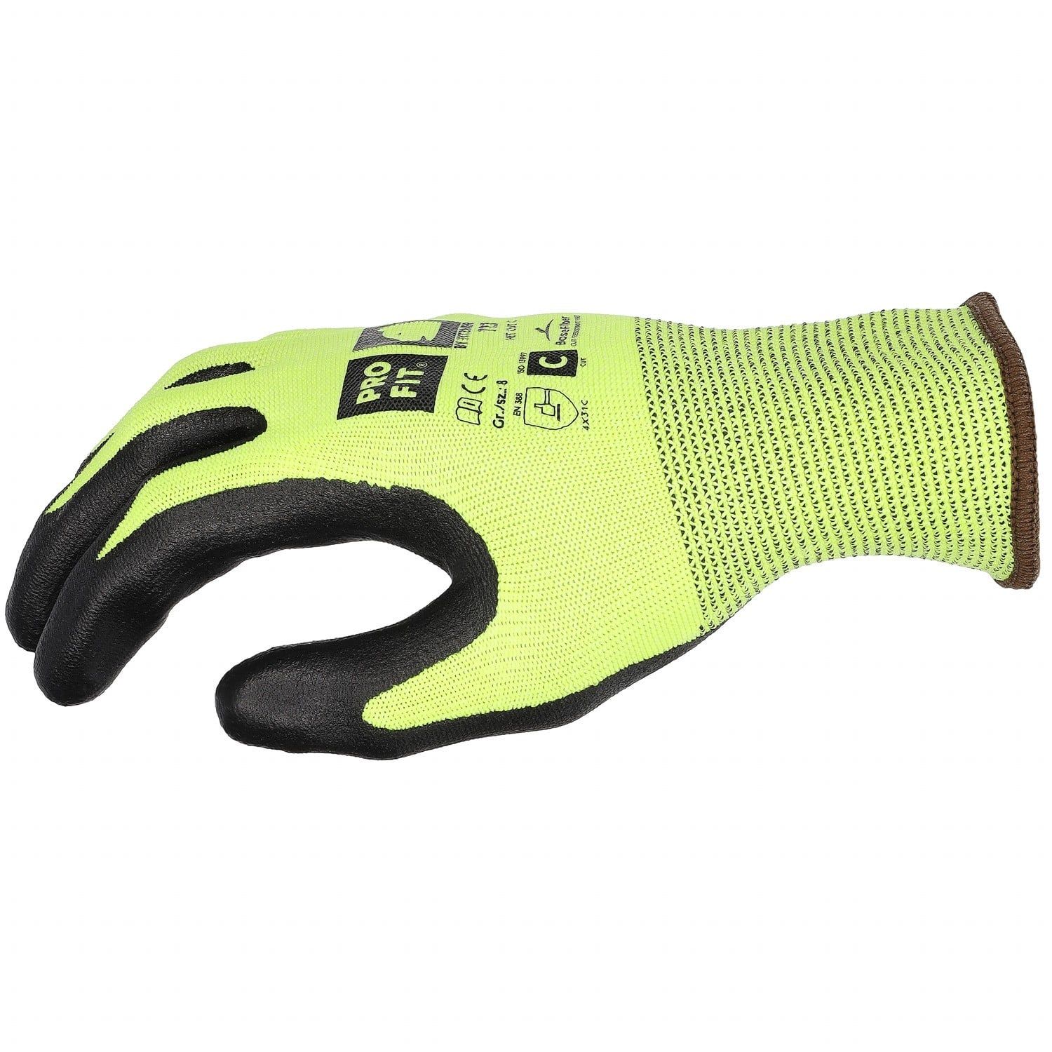 Nitril Schnittschutzhandschuh"Hit Cut C", neongelb/schwarz 10