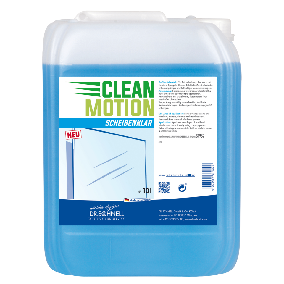 CLEANMOTION SCHEIBENKLAR Kanister 10 Liter