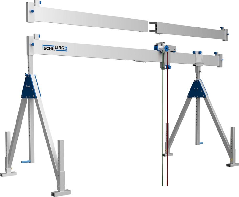 Aluportalkran stationär H1249-2349 mm 500 kg TL 4000 mm Alu-Einzel-Träger