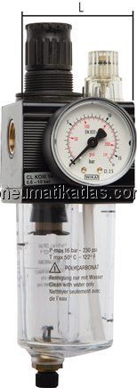 Kombi-Wartungseinheit, G 1/4", 0,5 - 10 bar, Kombi 1