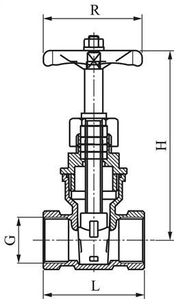Muffen-Absperrschieber, Edelstahl, G 1/2", PN 16