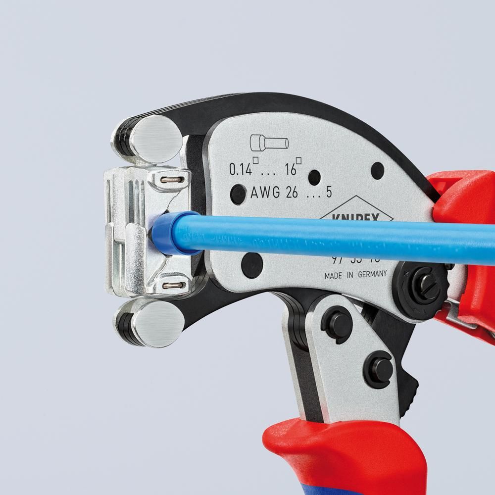 Crimpzange für Aderendhülsen Twistor 0,14-16qmm KNIPEX