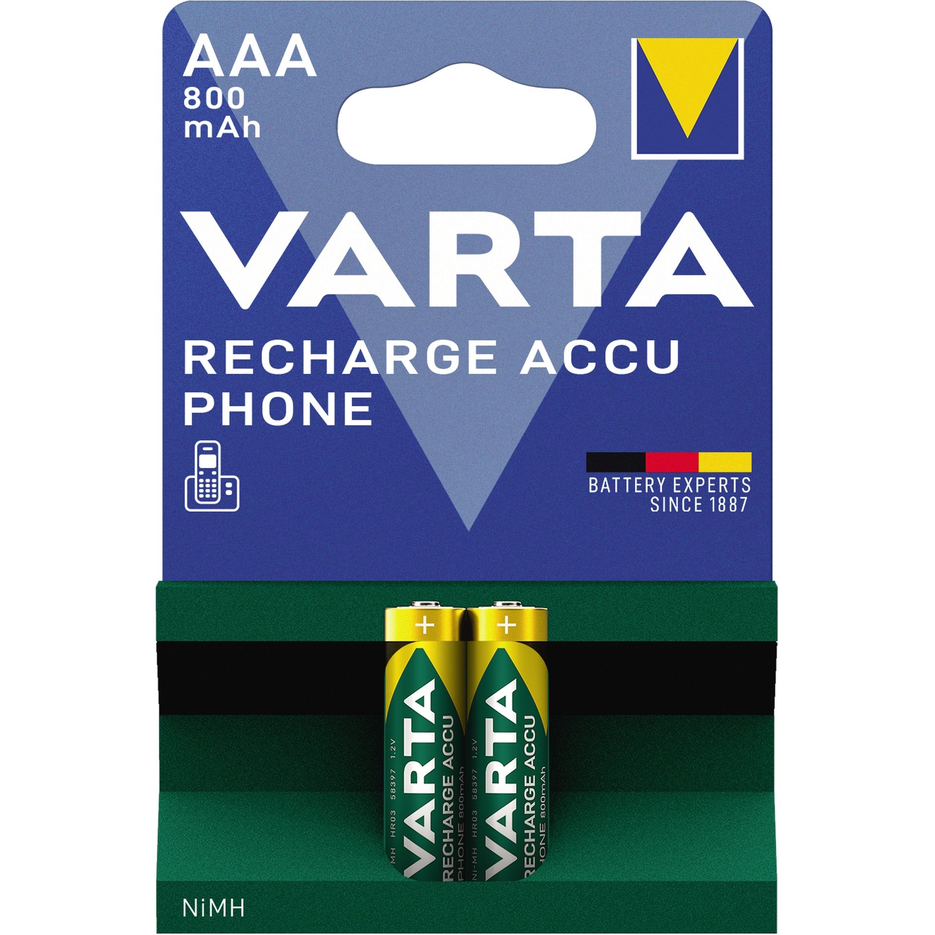 Akku Phone Accu AAA Micro T398 800mAh 2 St./Pack.