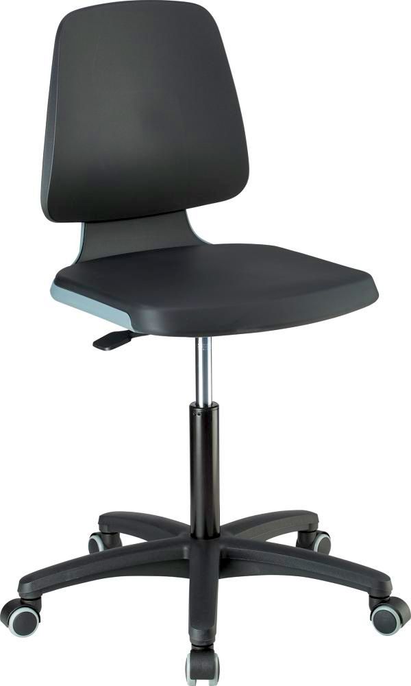 Bimos Arbeitsstuhl Labsit 2, PU anthrazit Sitzhöhe 450-650 mm mit Rollen