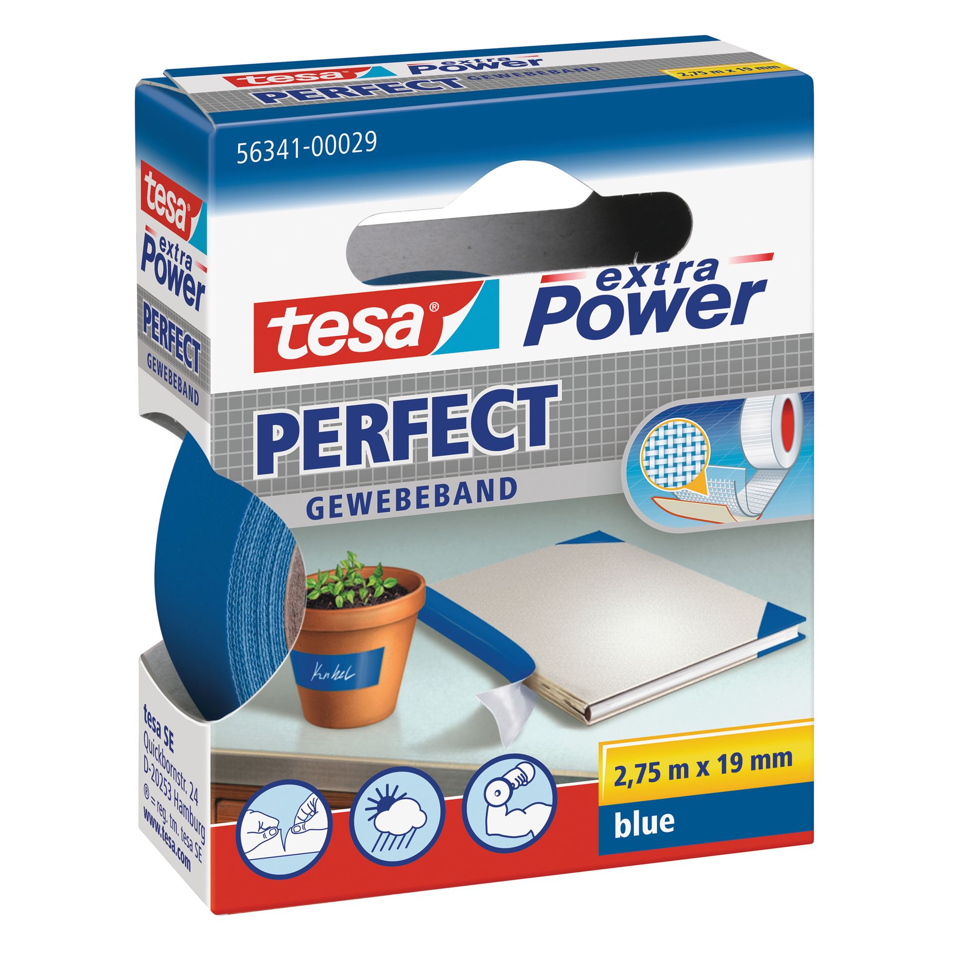 Gewebeband Extra Power Perfect 19mmx2,75m blau