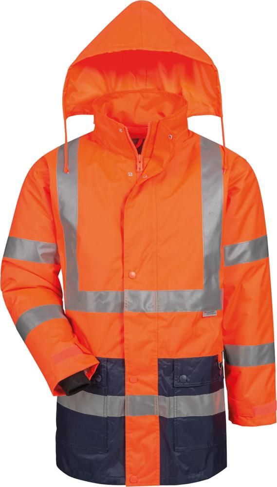 Warnparka, Gr. L, orange/blau