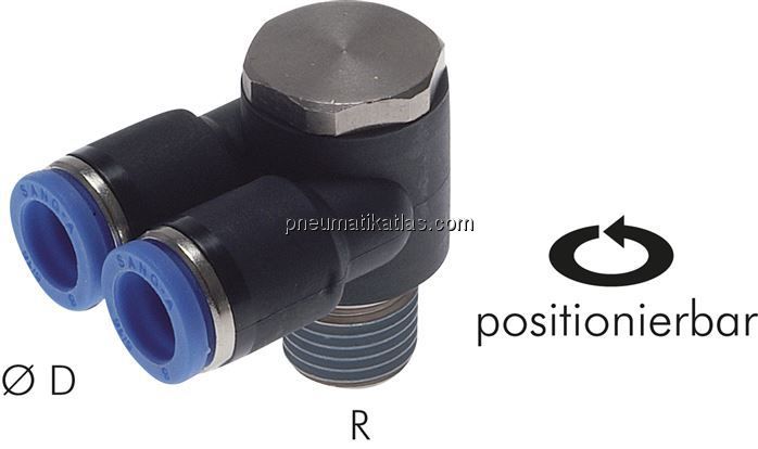 Y-Winkel-Steckanschluss R 1/8"x6mm, IQS-Standard