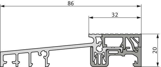 SBS-Schwelle 292V REHAU Geneo 86 x 20 mm