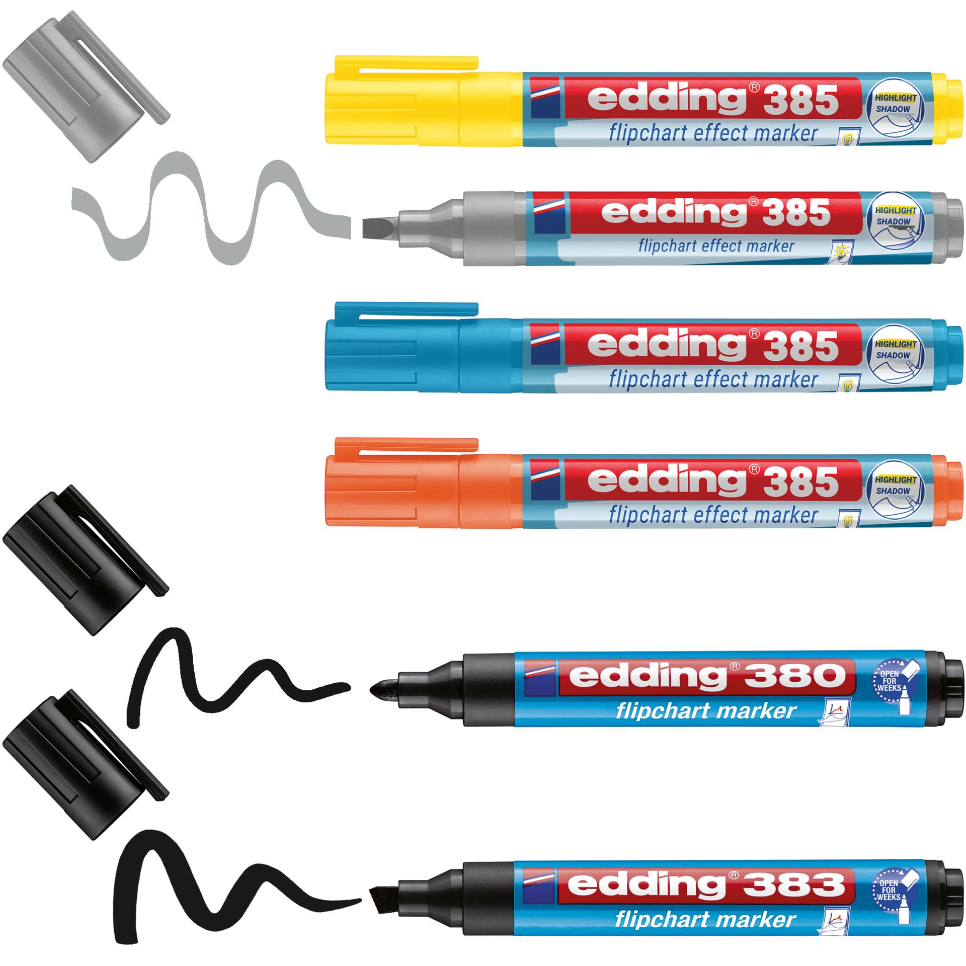 Flipchartmarker Set sort 6St