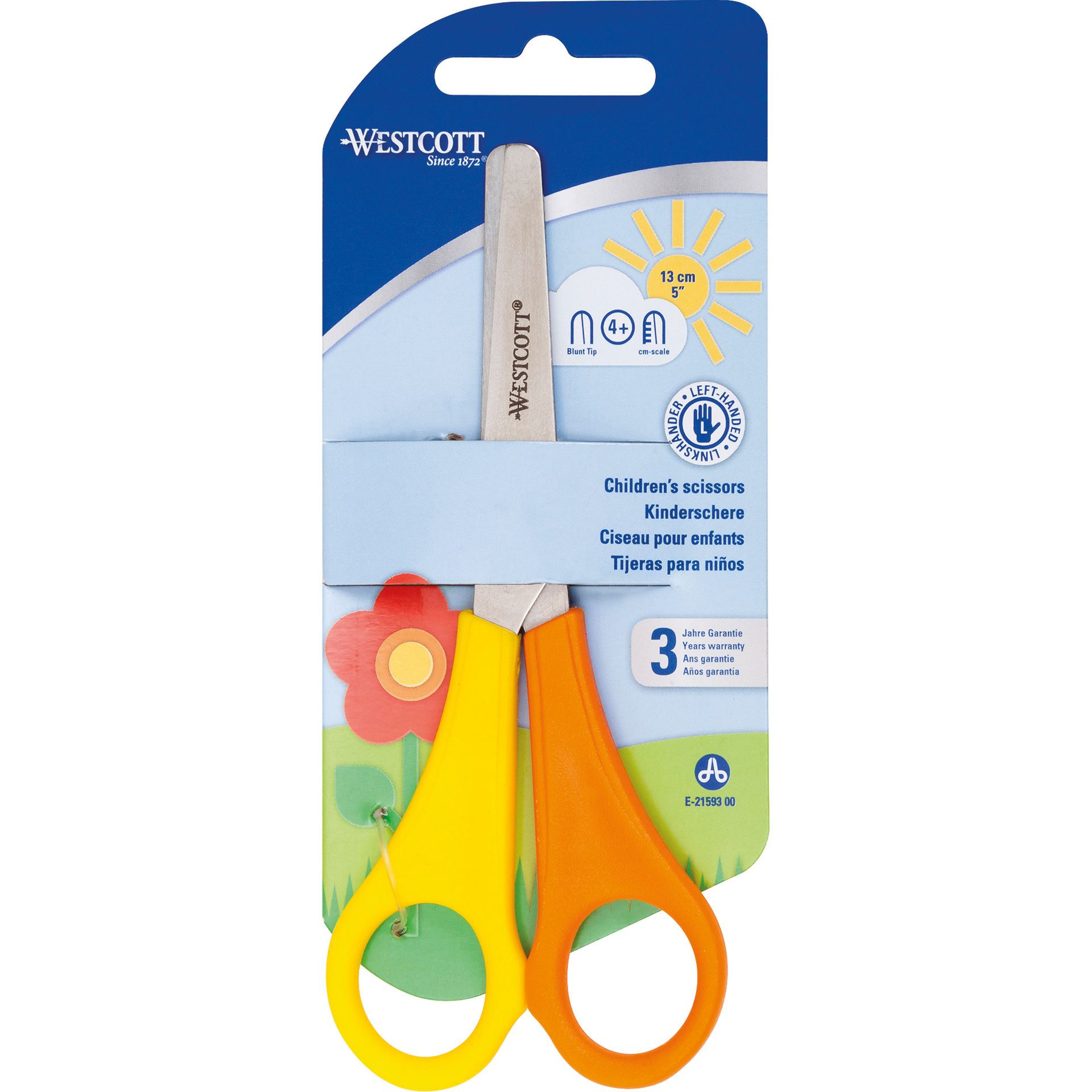 Kinderschere 13cm 5 Zoll Linkshand rund ge/or