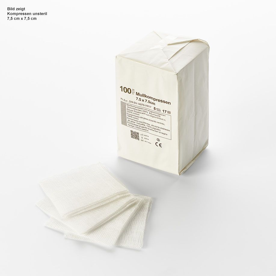 miro-mullkompressen 8-fach, unsteril,10 x 10 cm (100 Stck.)UK = 10 Pack02042023