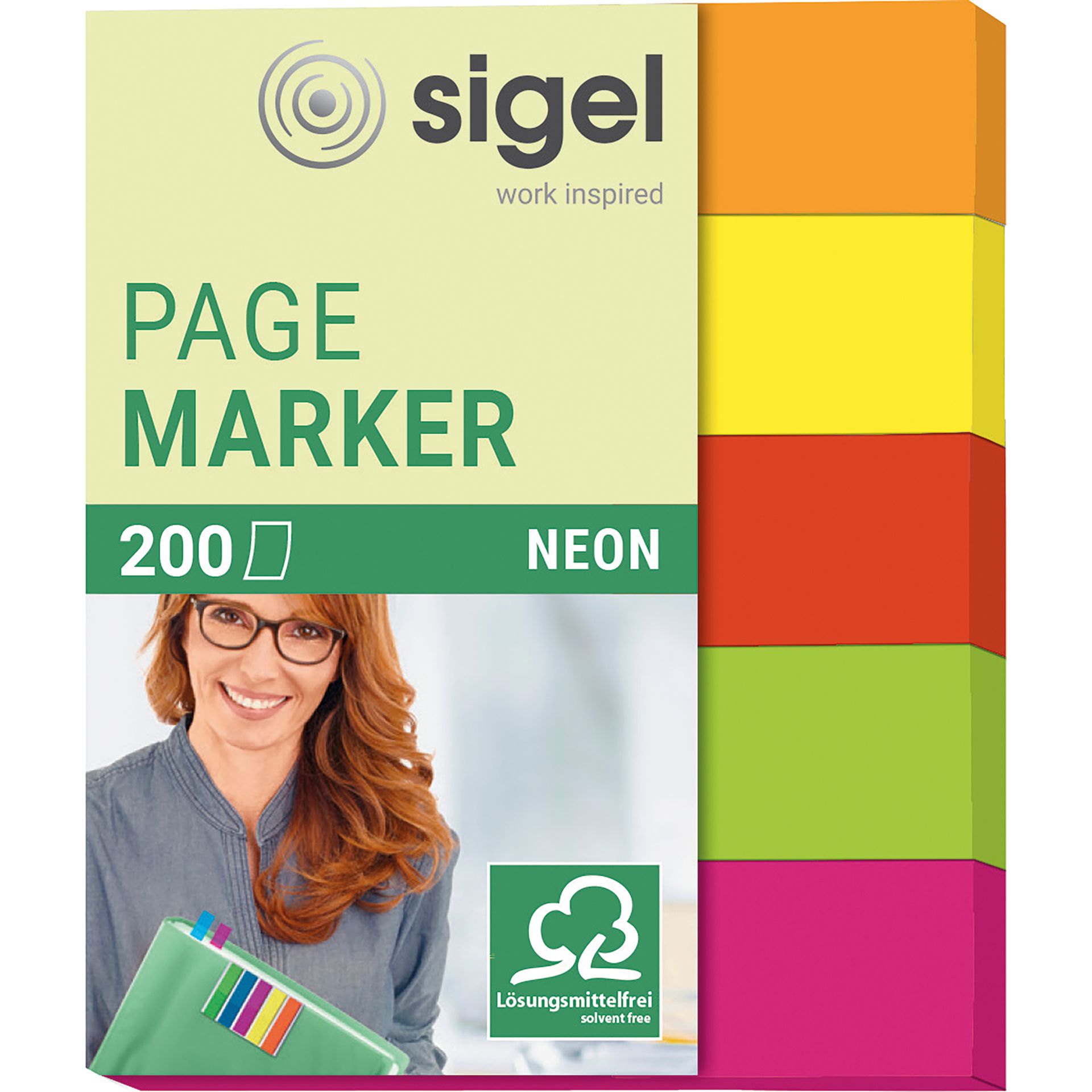 Haftmarker Neon 12x50mm 200Bl. sortiert 5 St./Pack.