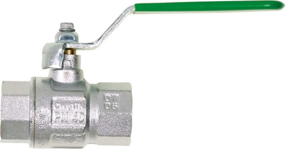 Trinkwasserkugelhahn DIN-DVGW, MS vernickelt, Hebelgriff, IG/IG, G 1/2", PN50, SB