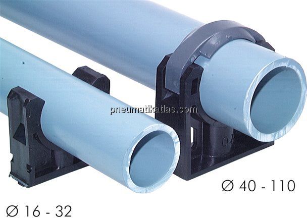 Rohrklemme 16mm, Polyethylen (schwarz)