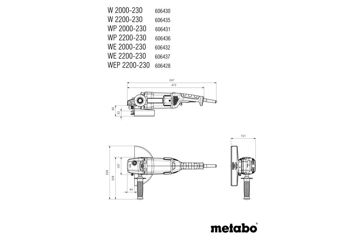 Winkelschleifer WE 2000-230 Metabo