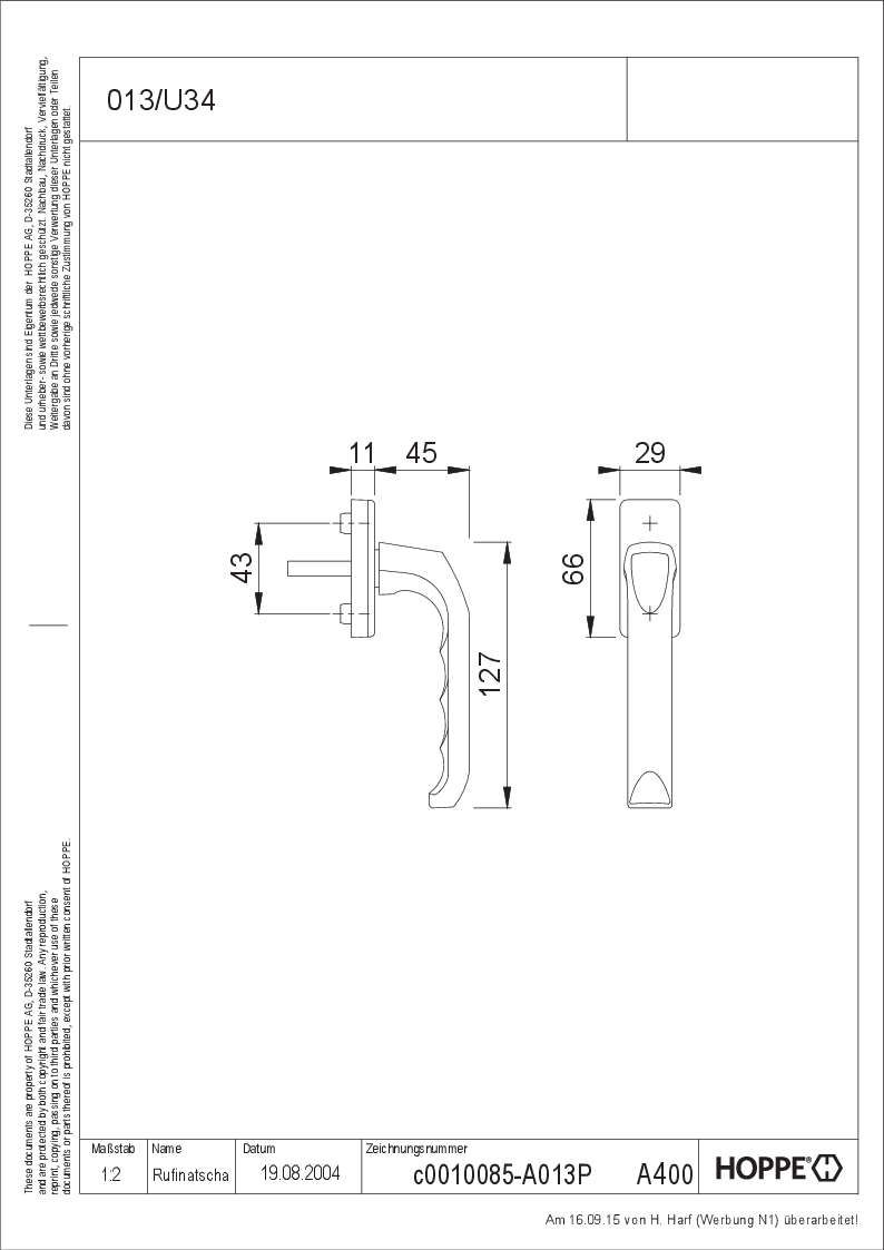 Fensteroliven London 013/U34 F1