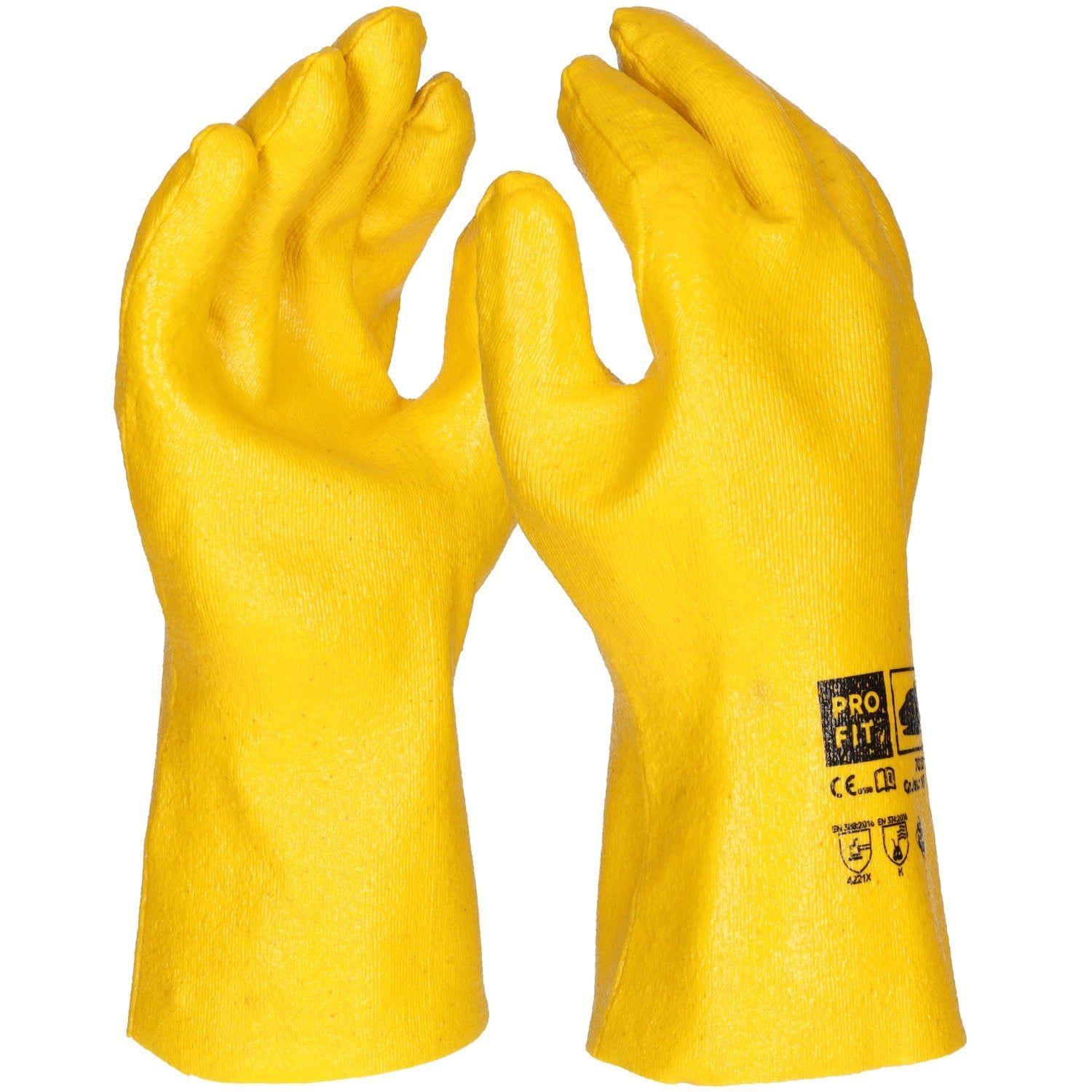 Nitril Handschuh "Chem Lite",gelb, vollgetaucht, Stulpe 10