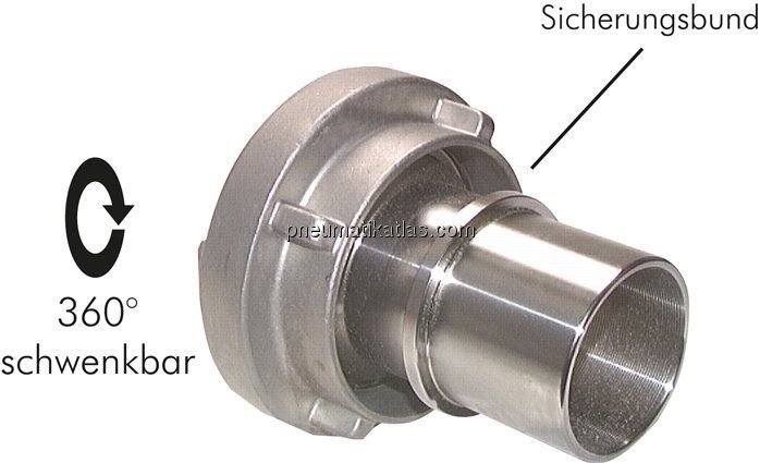 Storz-Kupplung 25-D, 19 (3/4")mm Schlauch, Aluminium (geschmiedet)