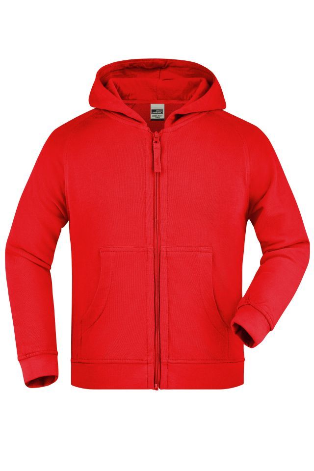 Hooded Jacket Junior Klassische Kapuzenjacke aus hochwertiger French-Terry-Qualität rot, Gr. M